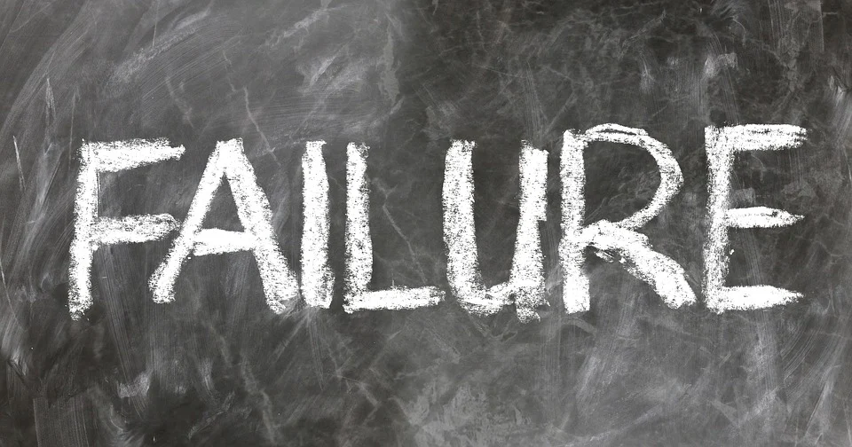 "Failure" written on a chalkboard 
