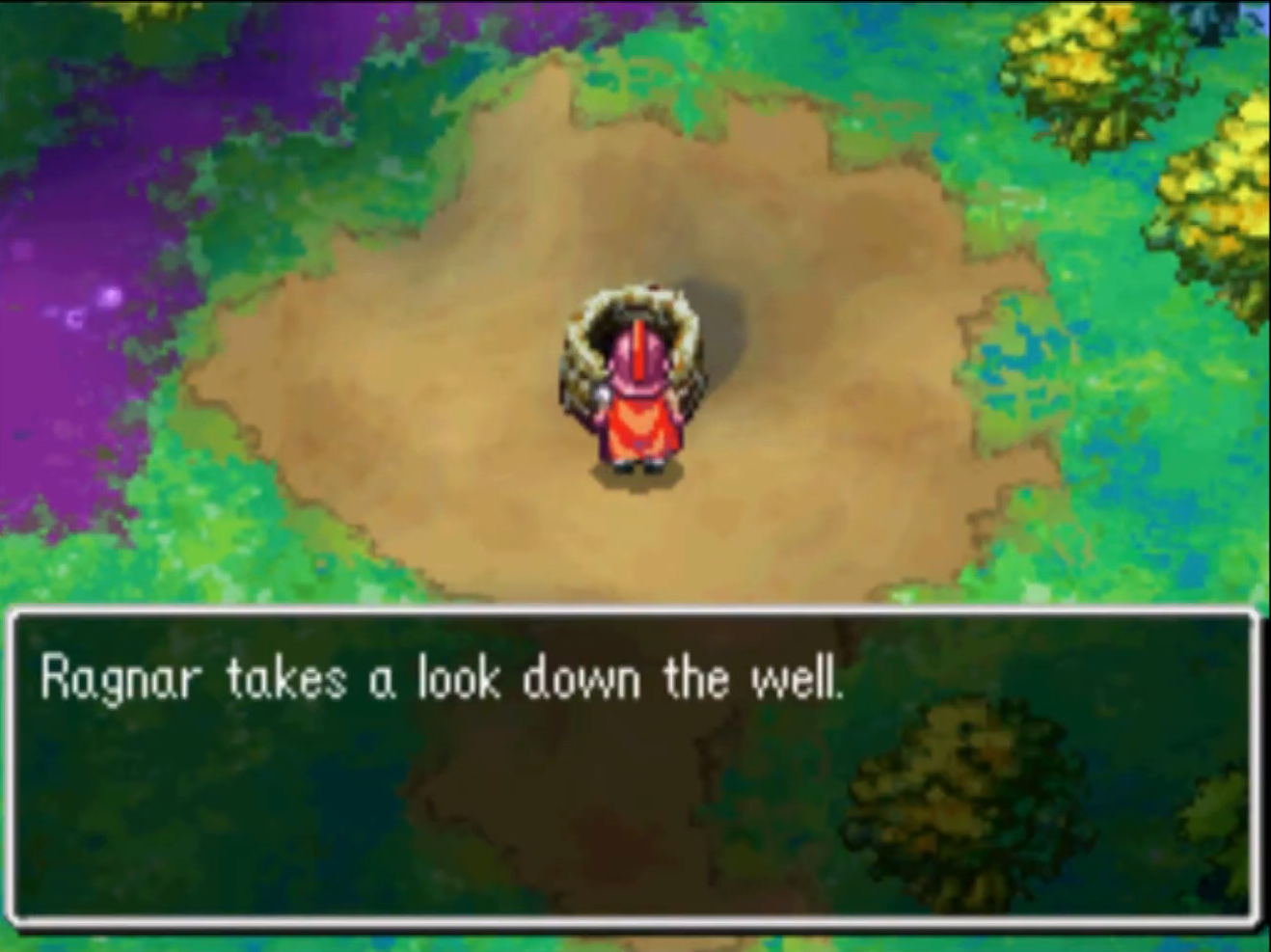 The dungeon’s entrance is in this well | Dragon Quest IV