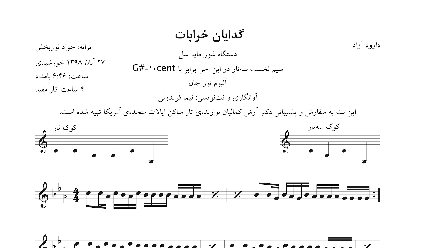 گدایان خرابات آلبوم نور جان داوود آزاد
