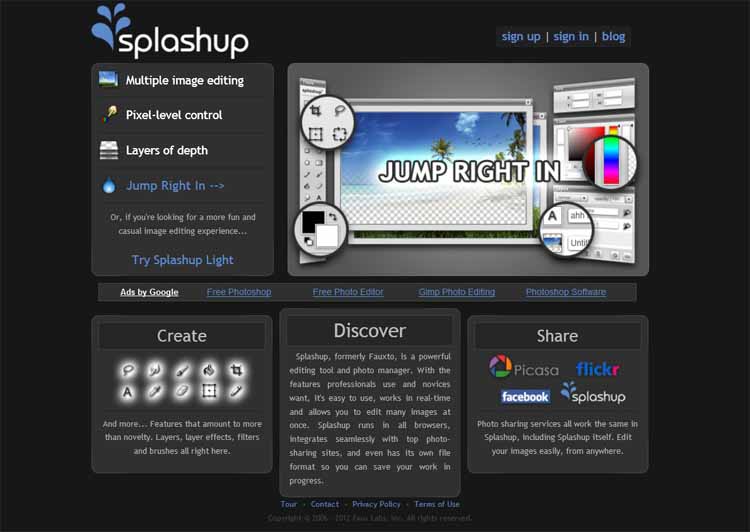 slapshup 16 Melhores Editores de Fotografia Gratis para Utilização Online
