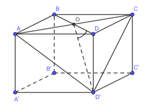 Cho lăng trụ đứng (ABCD.A'B'C'D') có đáy là hình thoi cạnh (a), góc (widehat {BAD} = {60^0}), góc giữa hai mặt phẳng (left( {ACD'} right)) và (left( {ABCD} right)) bằng ({45^0}). Thể tích của khối lăng trụ đã cho bằng</p> 1