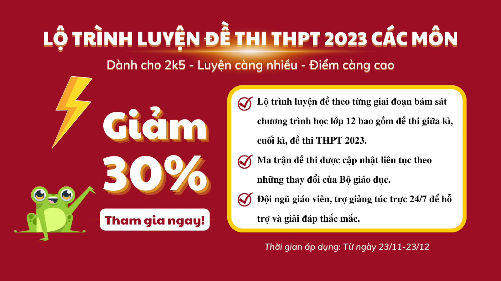 lộ trình luyện thi THPT 2023