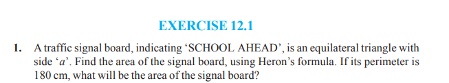 class 9 Exercise 12.1 question 1