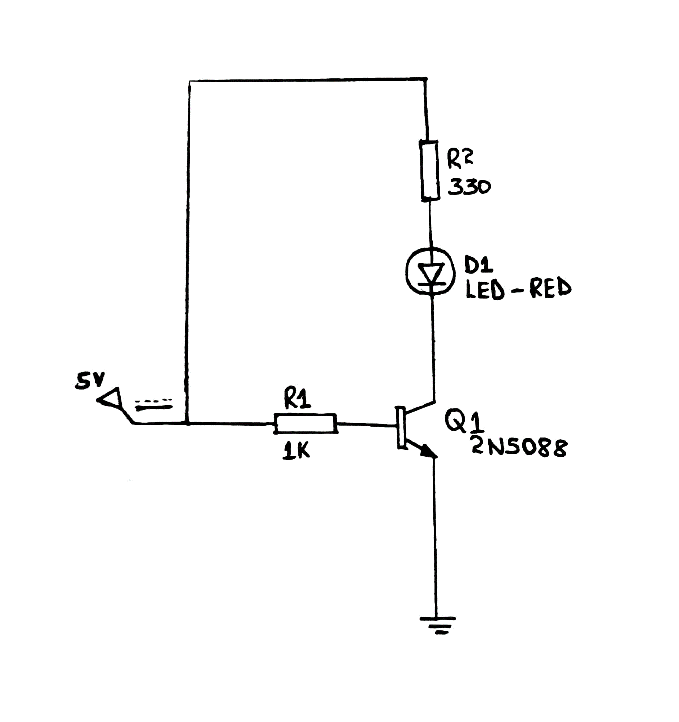 Circuit diagram using 2N5088 transistor