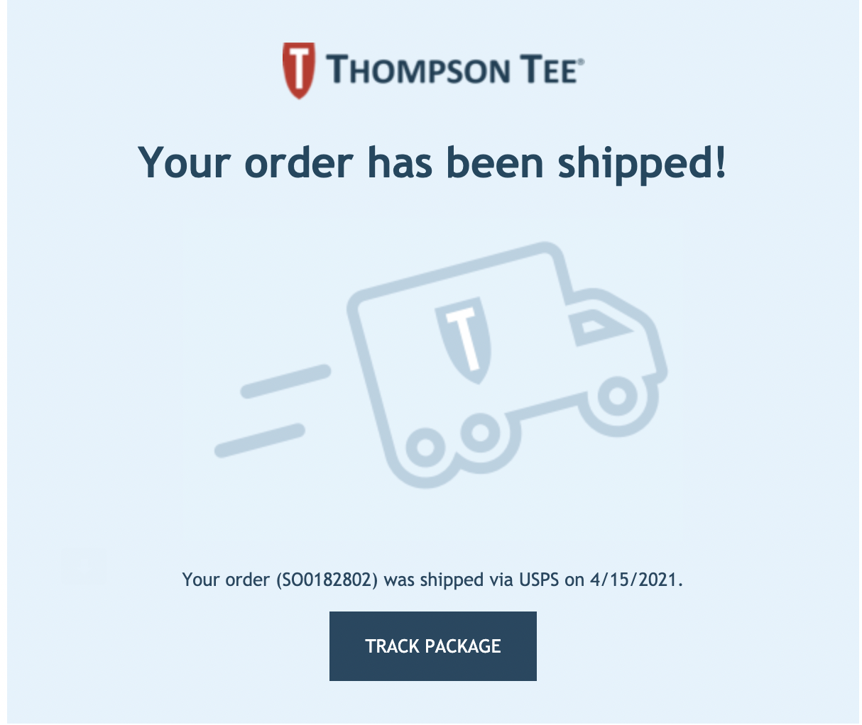 ecommerce order shipment email