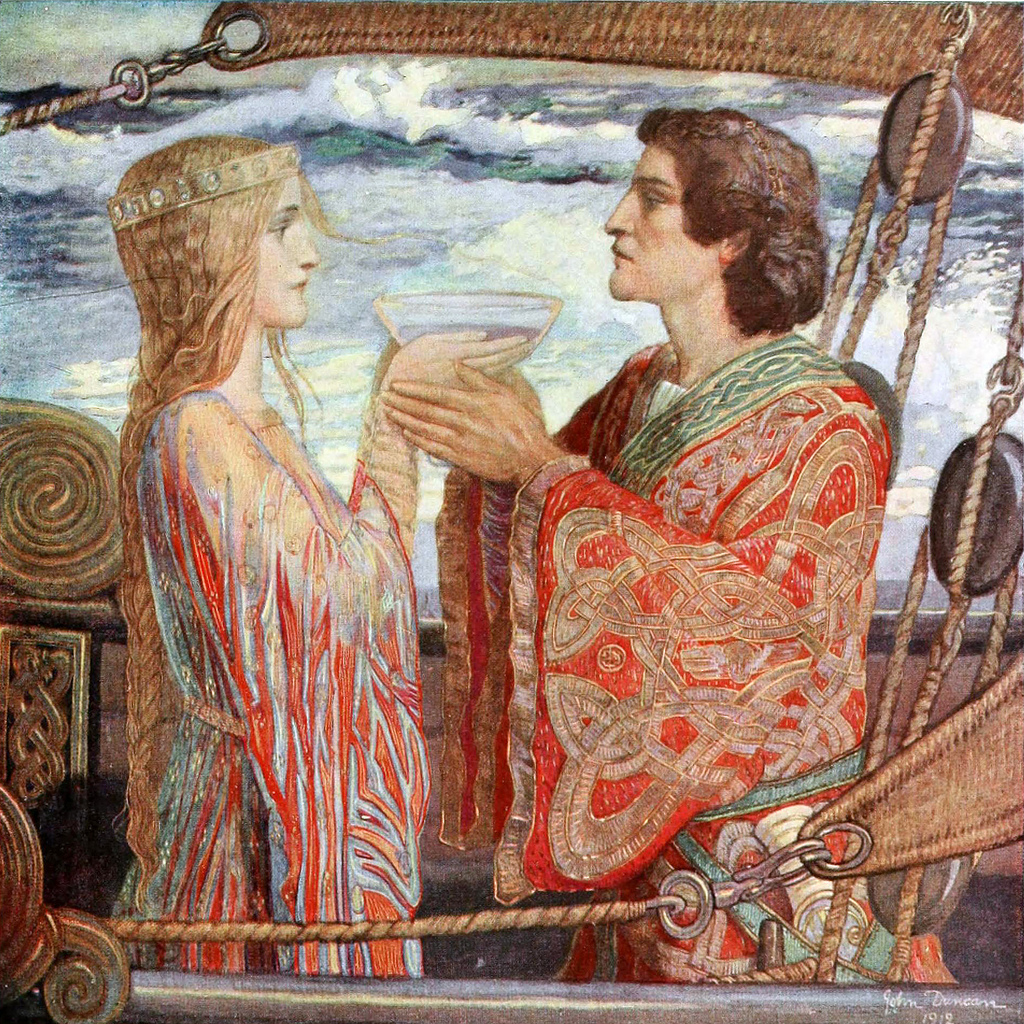  mythical love stories: John Duncan, Tristan and Isolde, 1912, City Art Center, Edinburgh, Scotland. 