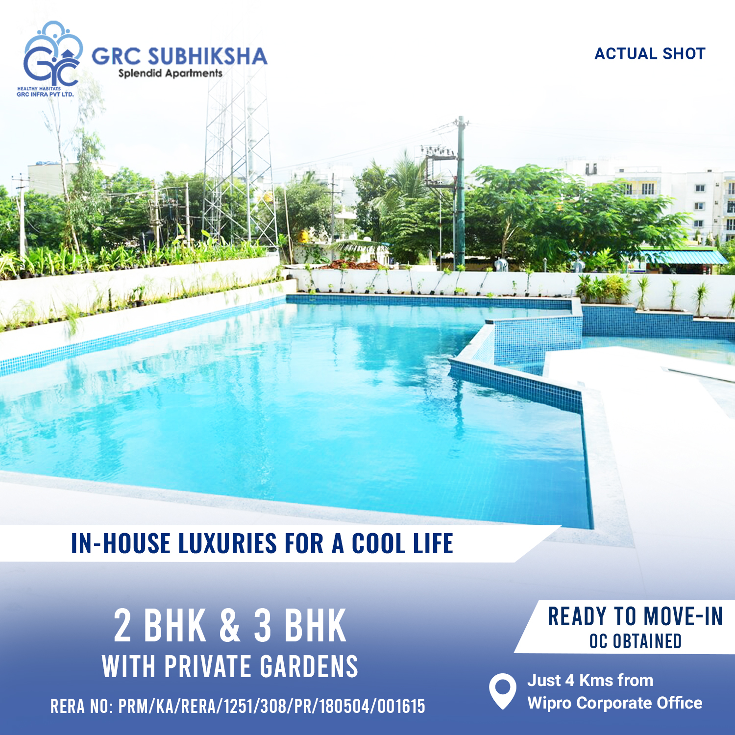 GRC Subhiksha offers Premium Ready to Move Apartments in Sarjapur Road Bangalore Book 2 3 BHK Flats for Sale Sarjapur Road from top builders in Bangalore