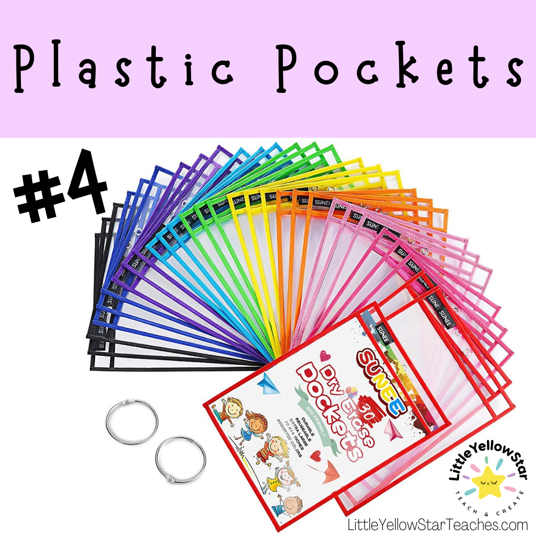 11 classroom essential first year teacher must haves that won't break the bank! Make sure you have these items before starting the school year! These are the essential item that will help you have a successful school year. Item #4 - Plastic Pockets