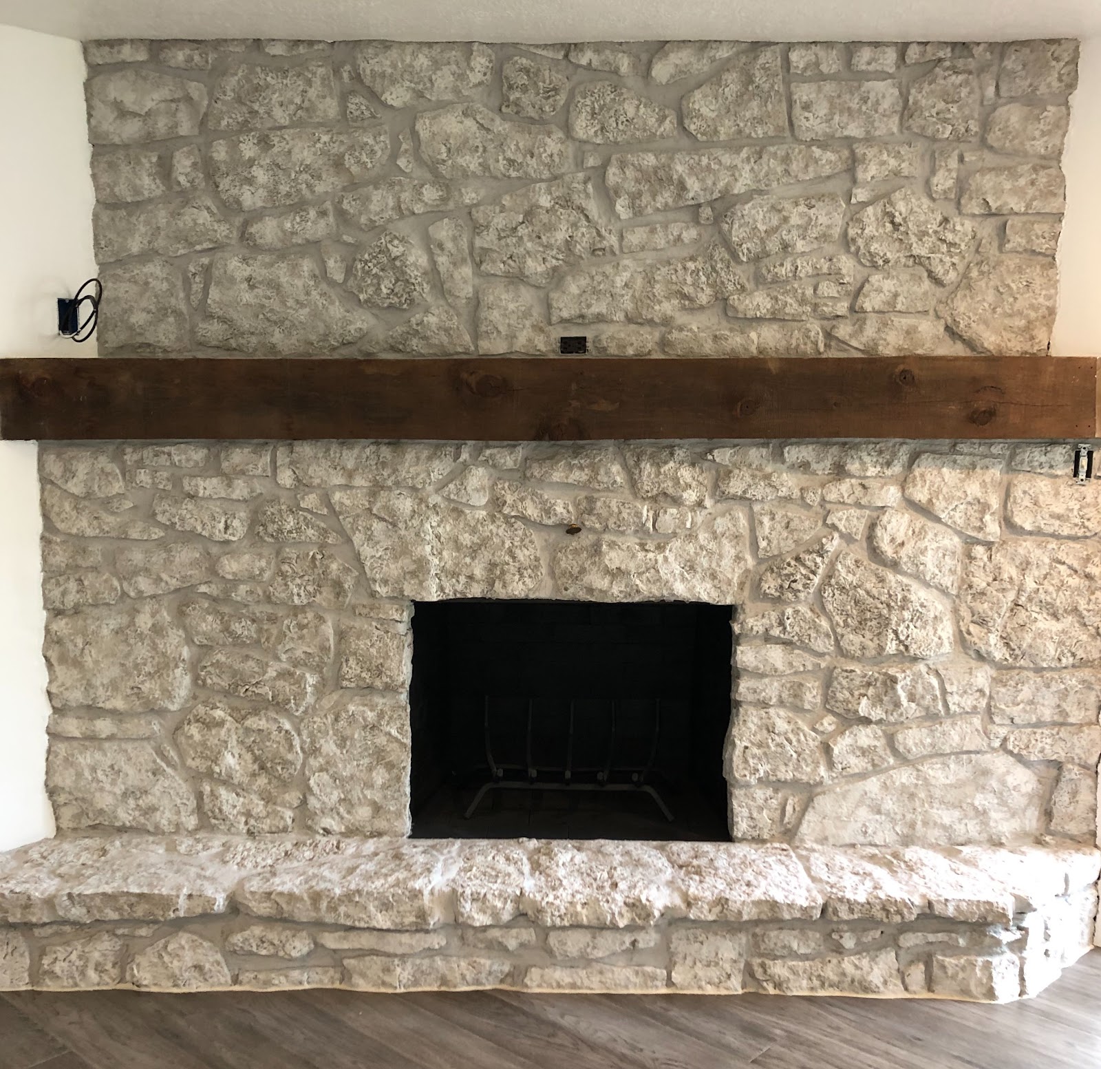 how to paint a stone fireplace