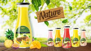 RITA juice company - Fruit Juice: Juice packaging design guava juice 1L  Glass bottle