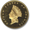 Gold DollarsSmall Liberty Head w/motto on front - Front