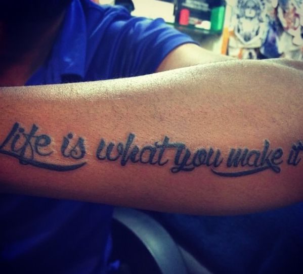 Suryakumar Yadav's 'Life is what you make it' tattoo