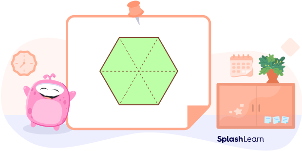 Hexagon is a composite shape made up of 6 triangles.