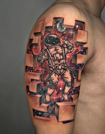 Puzzle Astronaut Tattoo
