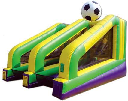 Spectators will be screaming GOAL! when you compete head to head in this challenging soccer game.  With Soccer Shootout, each time you score a goal, the ball is automatically put into your opponent's ball queue.  The winner will have the fewest balls on their side.  15’ x 19’ and 16' tall