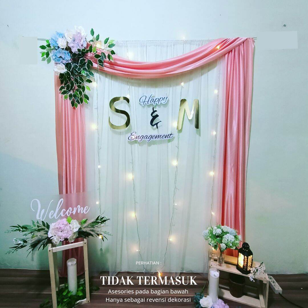 backdrop lamaran paket dekorasi tunangan 1 set lengkap | Lazada Indonesia