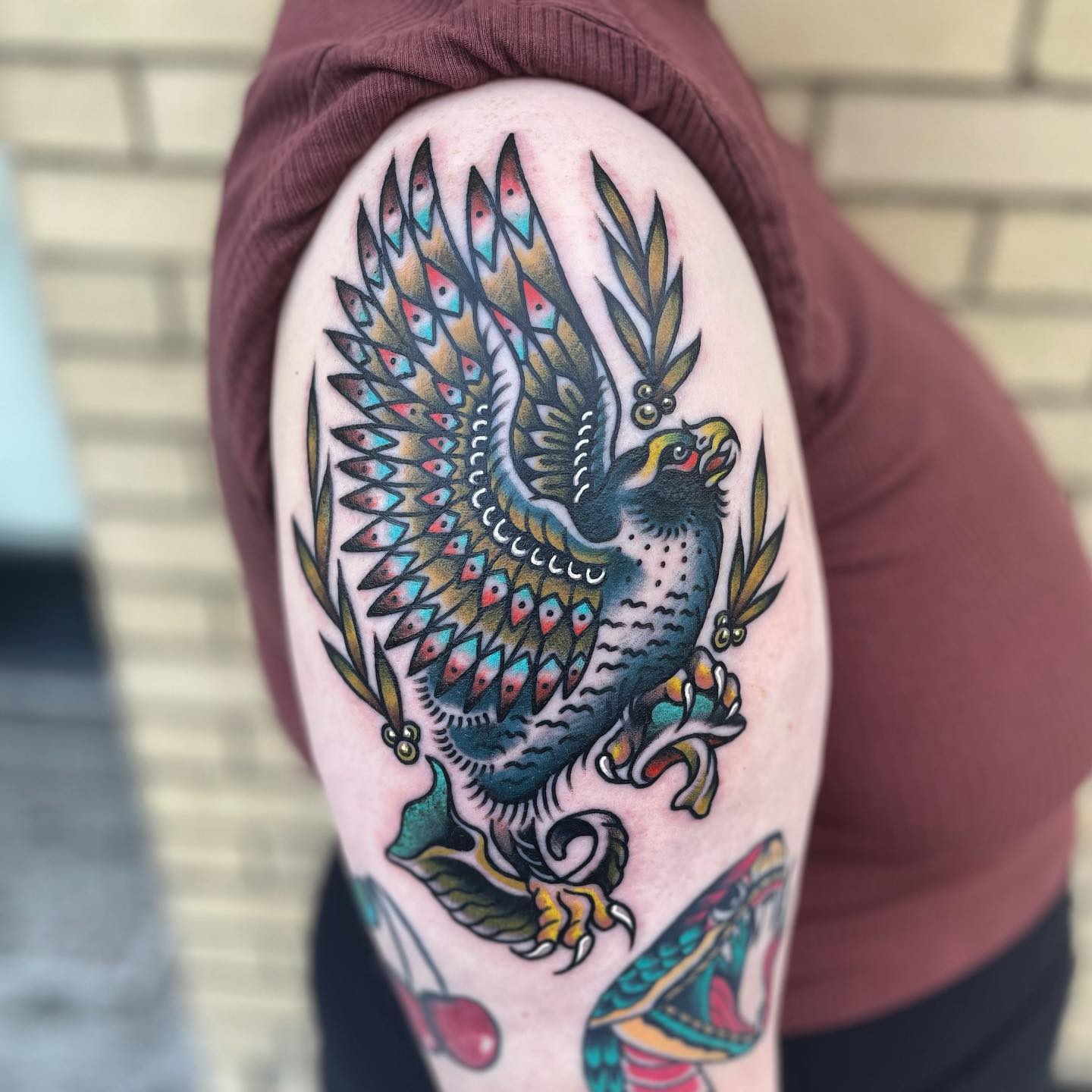 Dark Eagle Classy Shoulder Tattoos Female