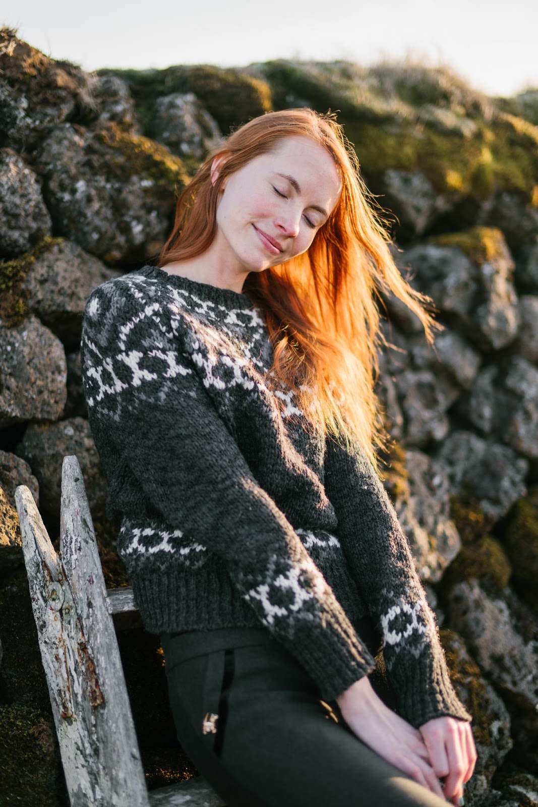 pretty girl wearing a sweater 