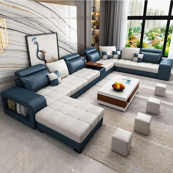 Sofas bring a luxurious, modern space