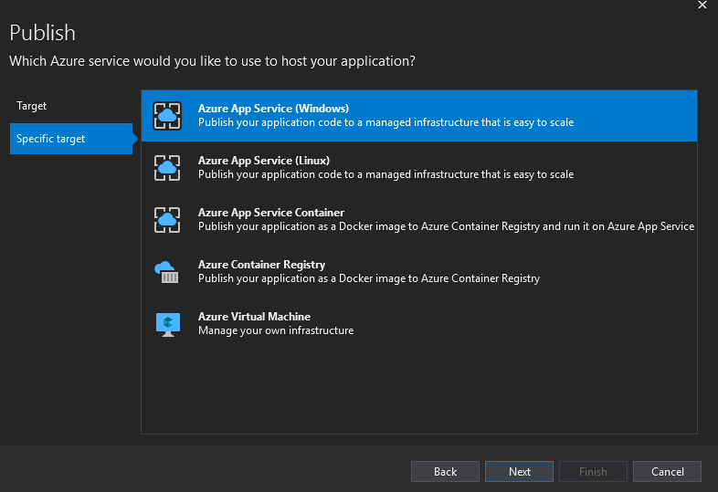 Azure App Service:  Publish Asp.net Core Web App