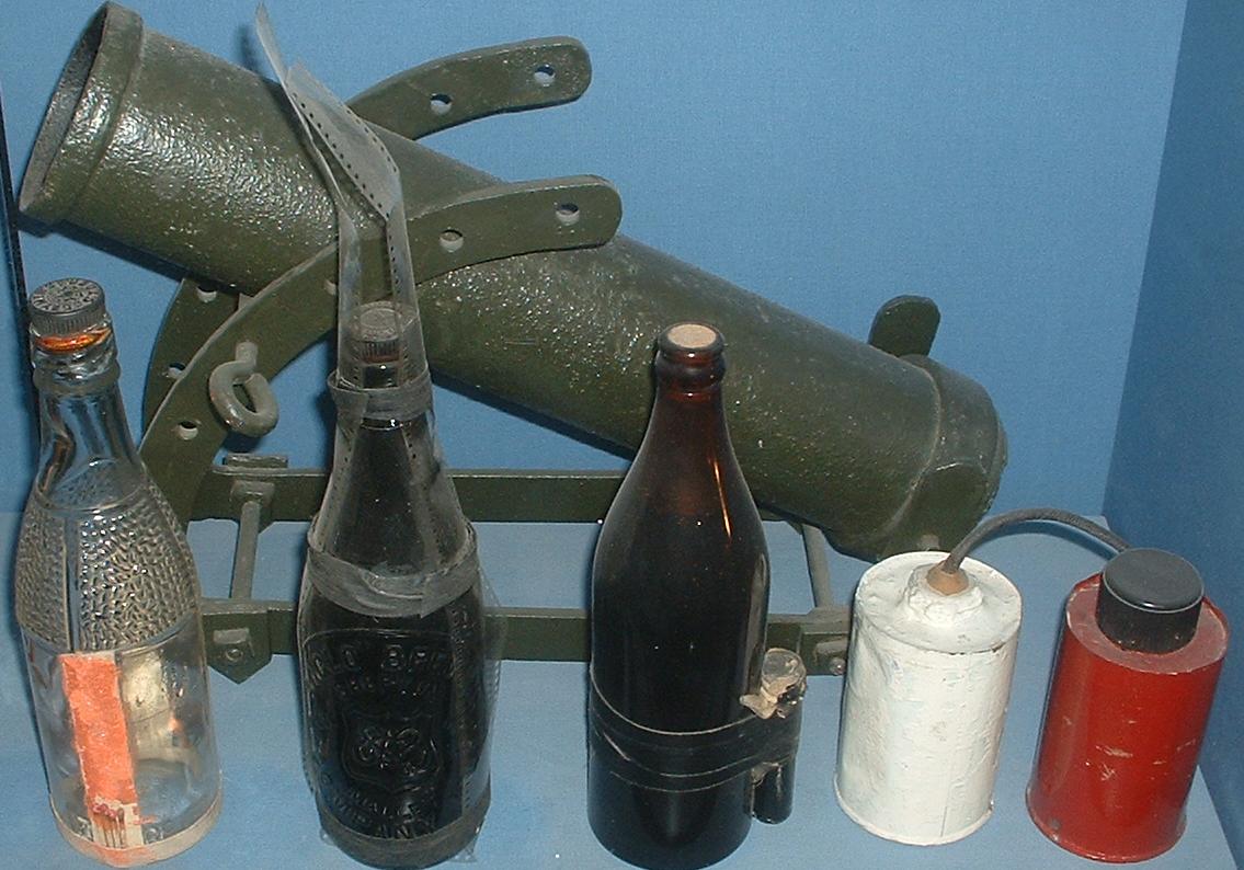 These are the different versions of a Molotov cocktail