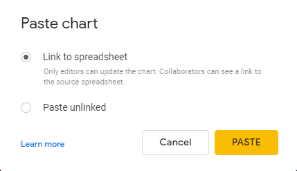 google presentation chart