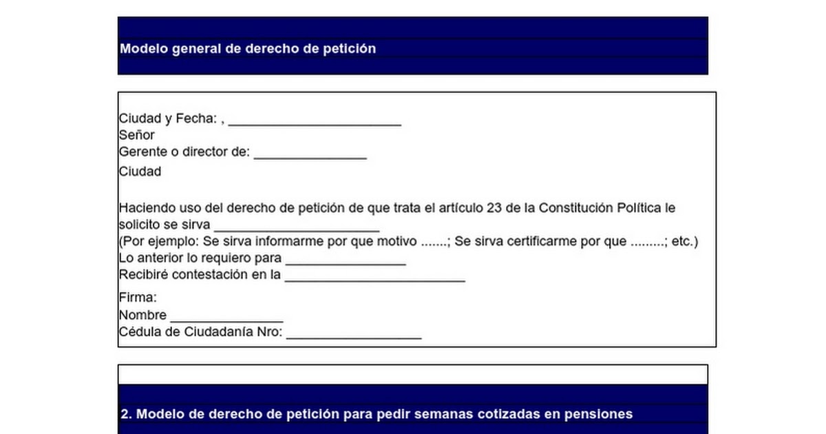 Modelo general de derecho de petición.docx - Google Docs