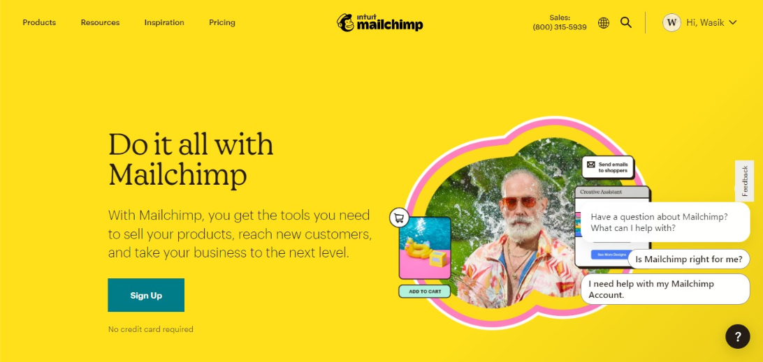 Mailchimp Sign Up and Login Page