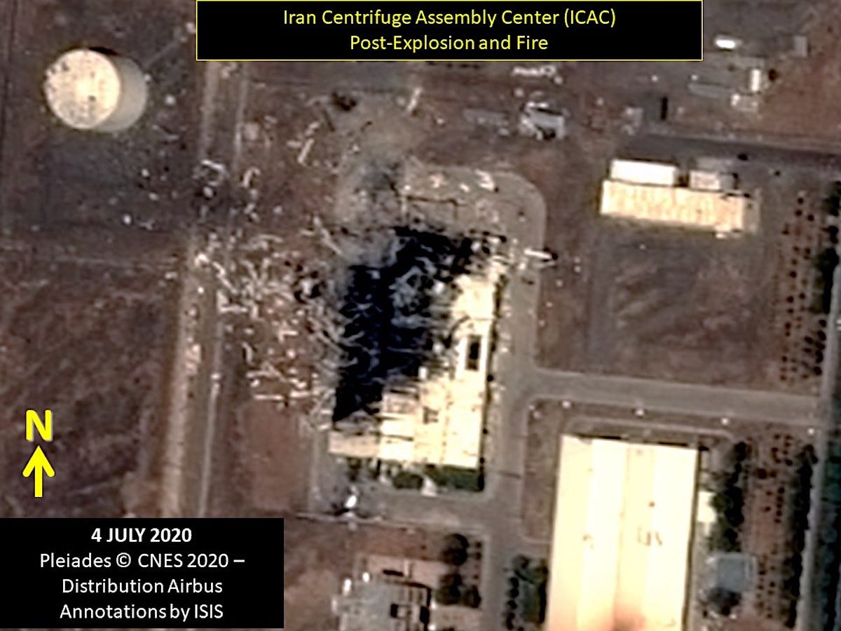 iran centrifuge center post explosion