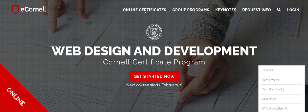 Le programme de conception et de développement Web de Cornell.