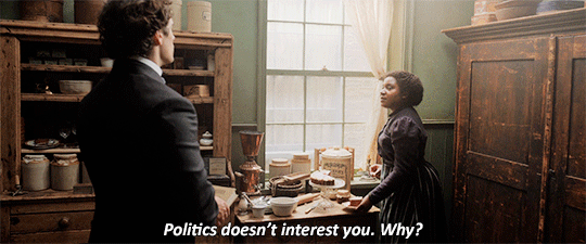 Edith from Enola Holmes telling Sherlock "Politics doesn't interest you. Why?"
