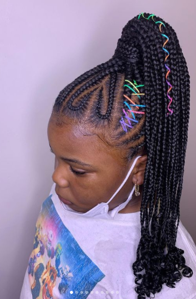 trendy kids braided ponytail