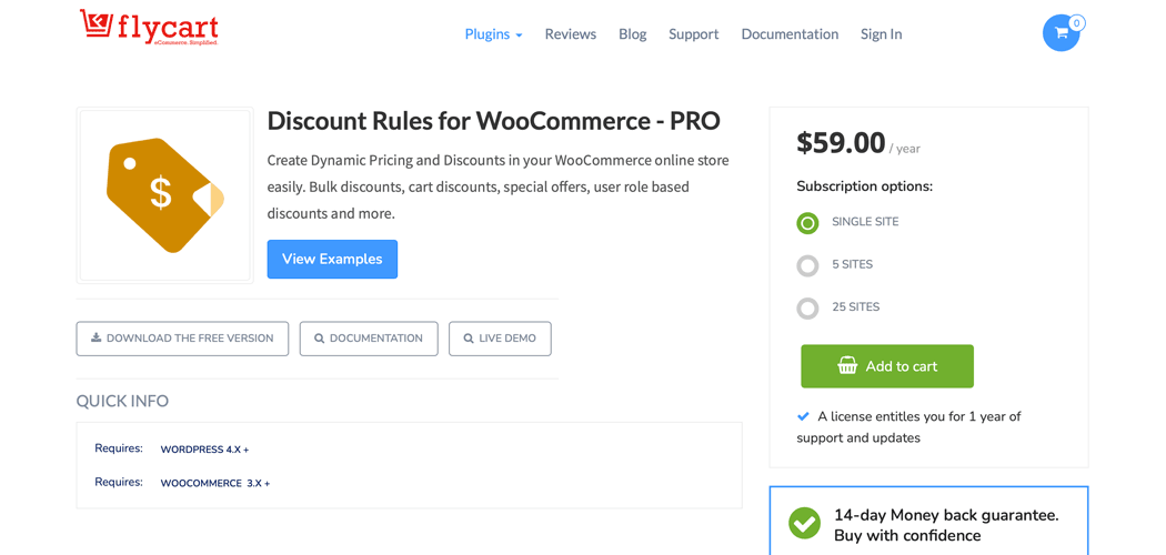 Discount Rules for WooCommerce Pro plugin page.