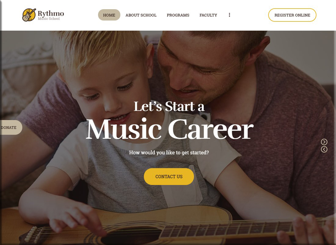 Rythmo |  Tema de WordPress para la escuela de música