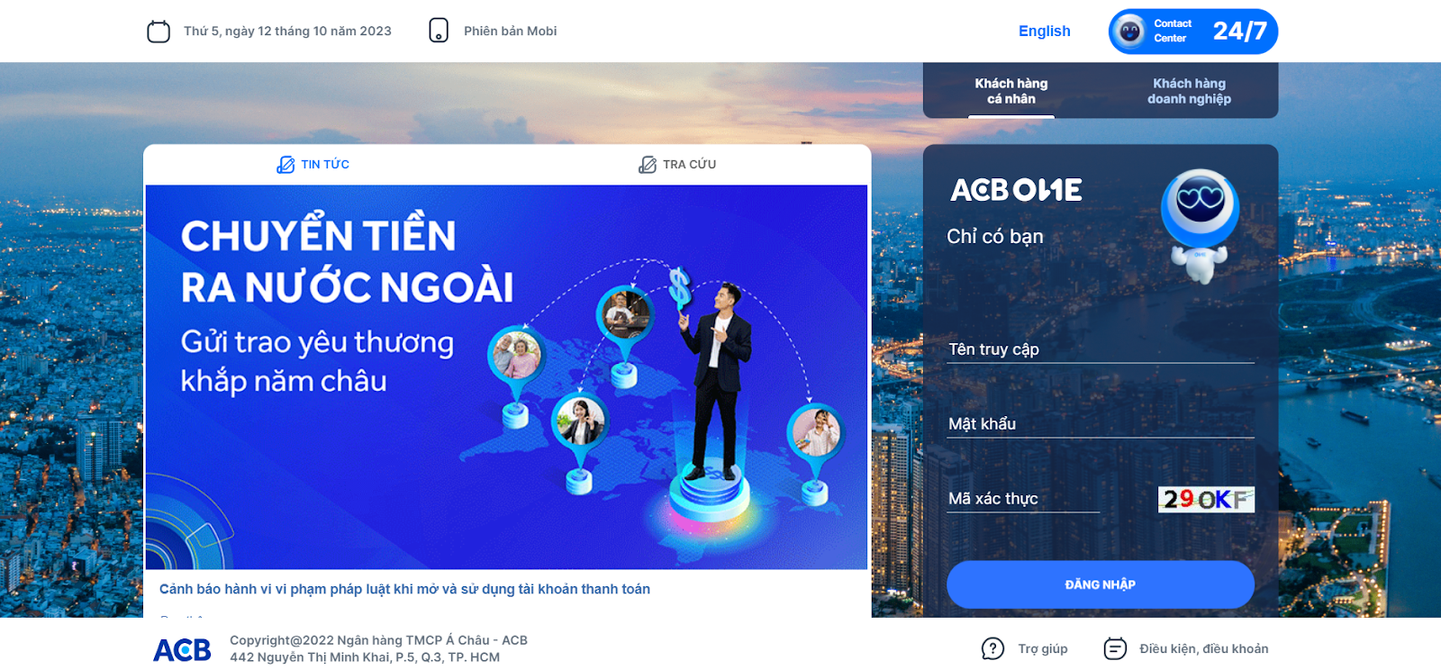 Sao kê ngân hàng ACB
