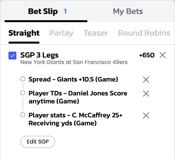 Bet slip
