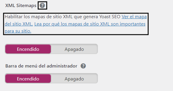Opción de ver el sitemap XML en Yoast