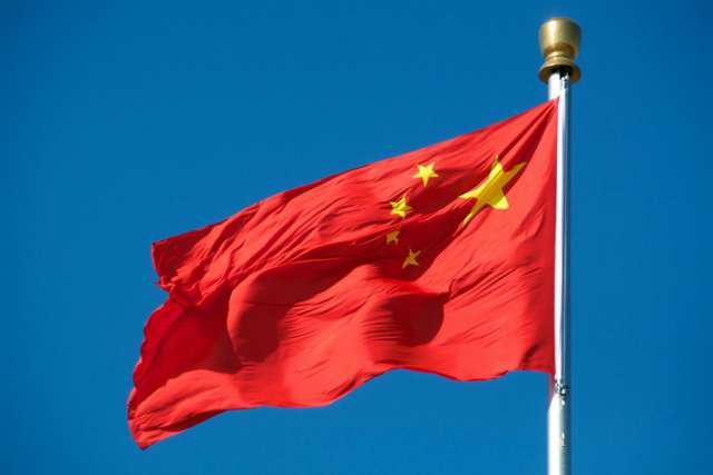 The flag of China.