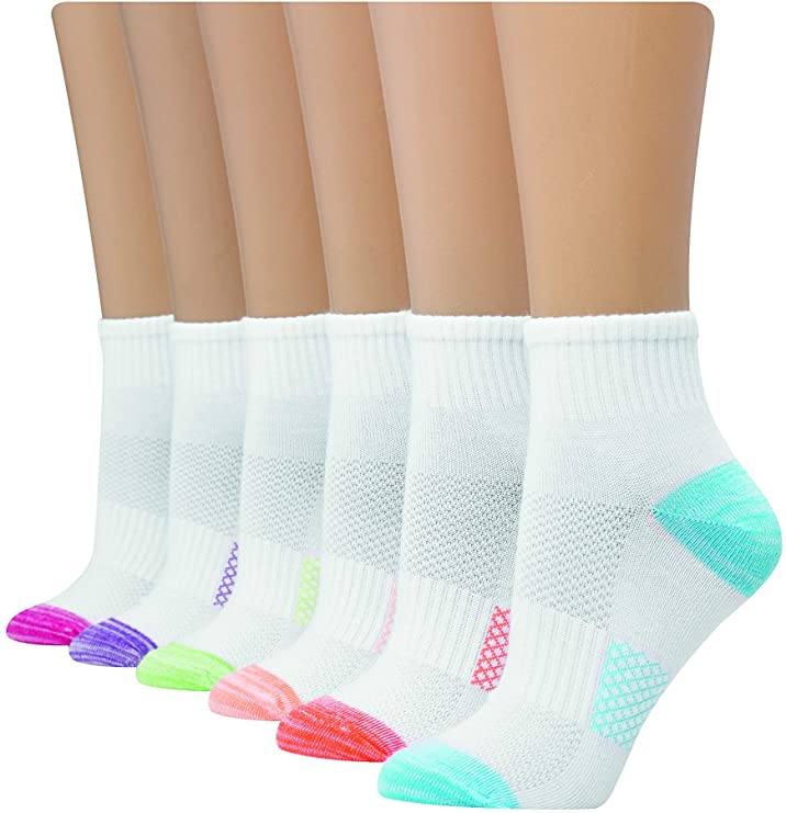 Hanes womens Hanes Women's 6-pair Lightweight Breathable Ventilation Ankle Socks