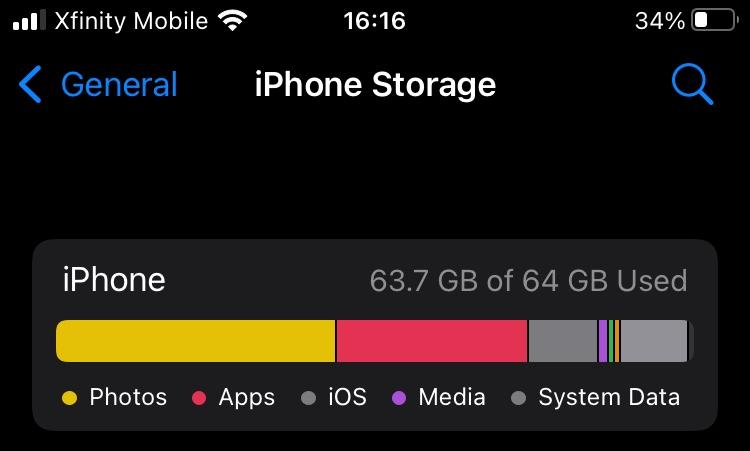 iphone storage full but it's not - Apple Community