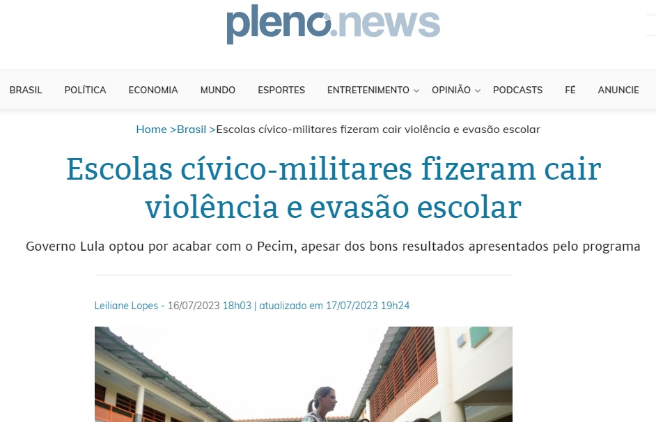 PDF) A Militarização Como Política De Educação Pública Brasileira: O  Programa Nacional Das Escolas Cívico-Militares