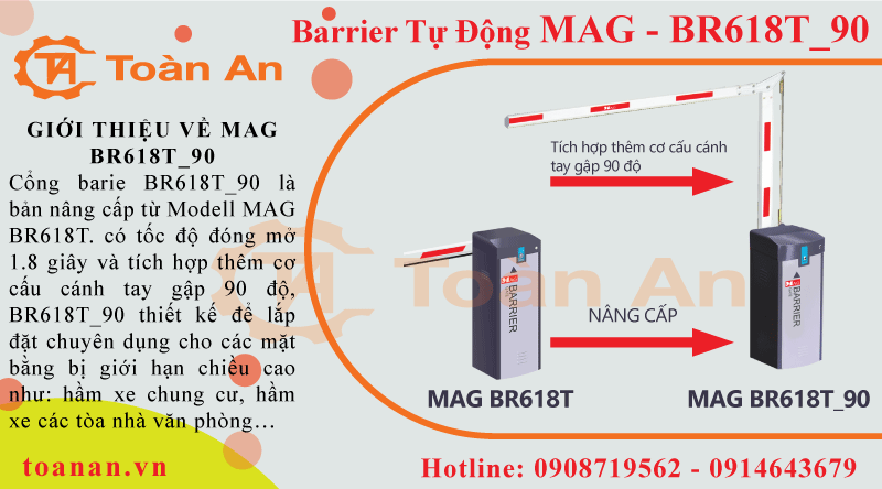 giới thiệu về modell barrier tự động MAG BR618T_90