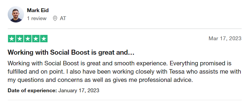 social boost review - trustpilot