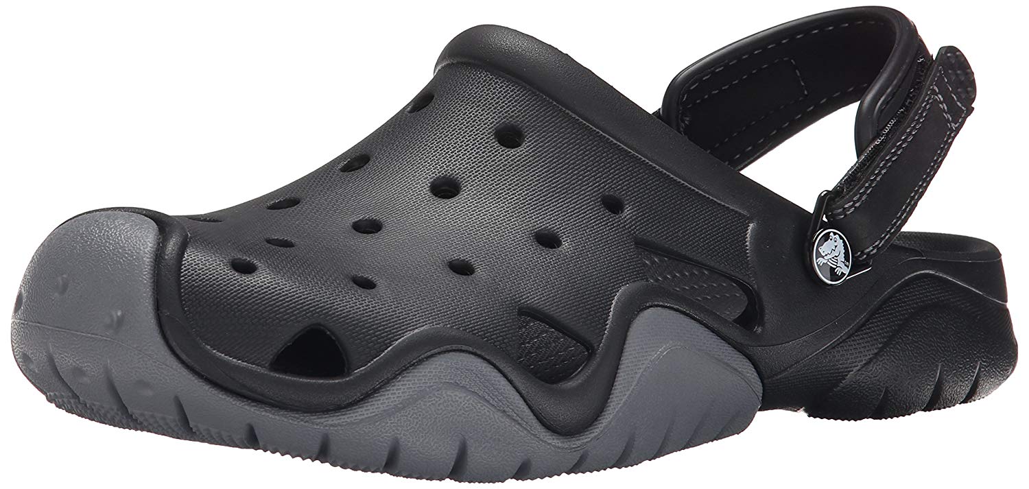 mens leather top crocs