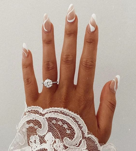 beautiful design nails for wedding bride