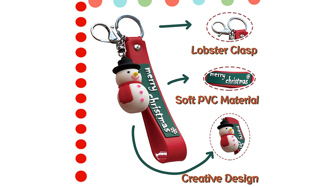 snowman style rubber key ring bracelet popular christmas gifts