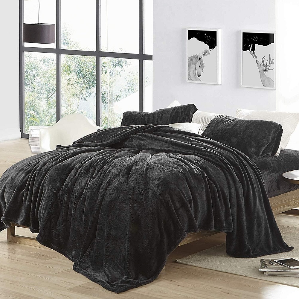 Drap giường màu đen bằng nhung