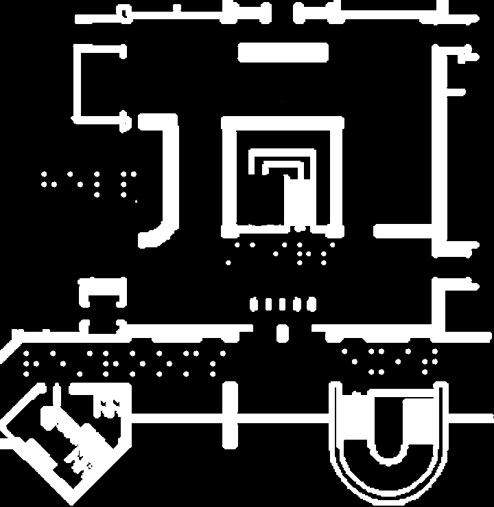 inverted mostly black version - now that the image has been inverted the braille is part of the segment not touched by the laser