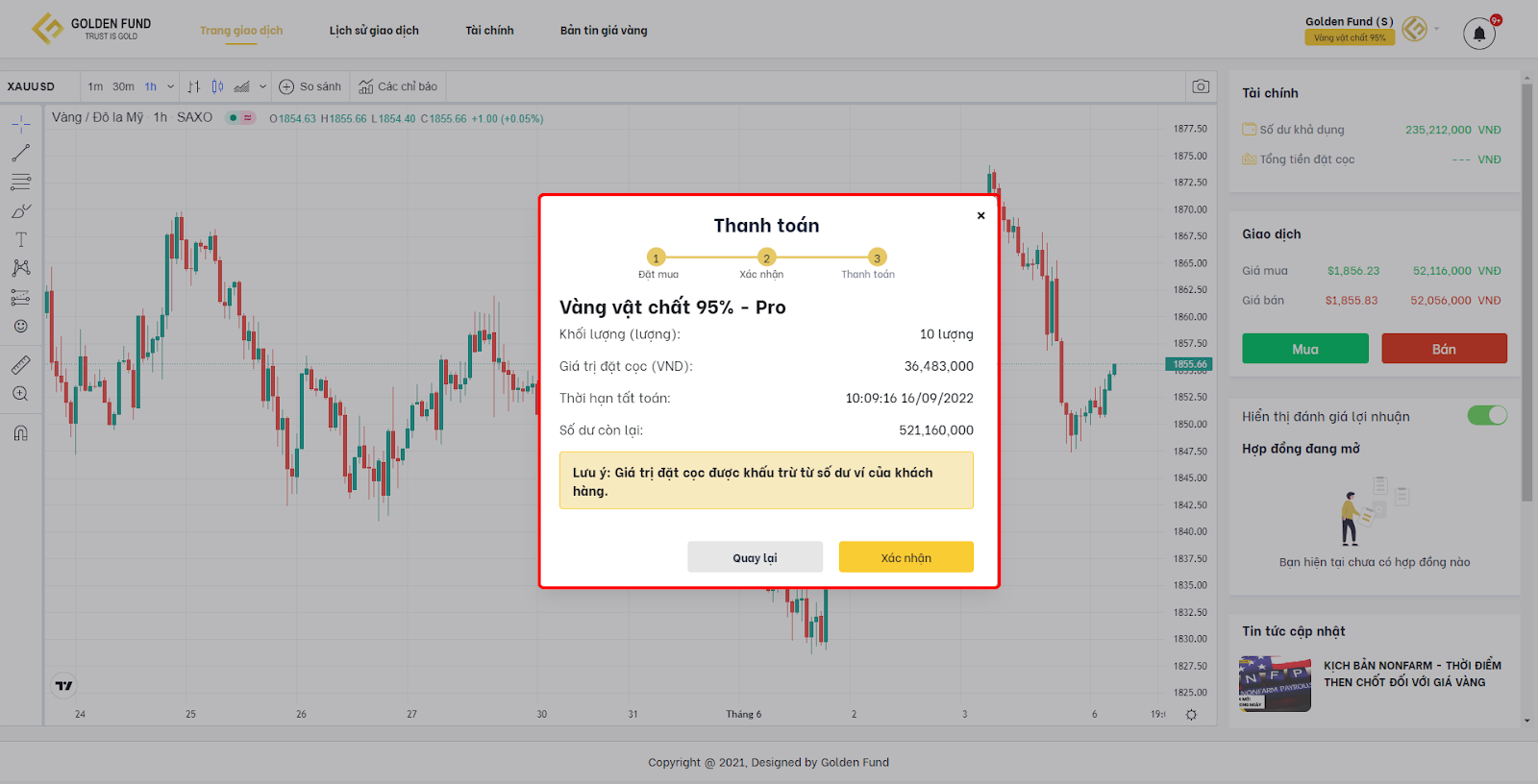 HƯỚNG DẪN ĐĂNG KÝ VÀ GIAO DỊCH VÀNG VẬT CHẤT 95%