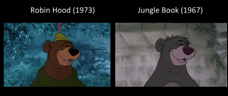 disney recycling animation in robin hood from jungle book
